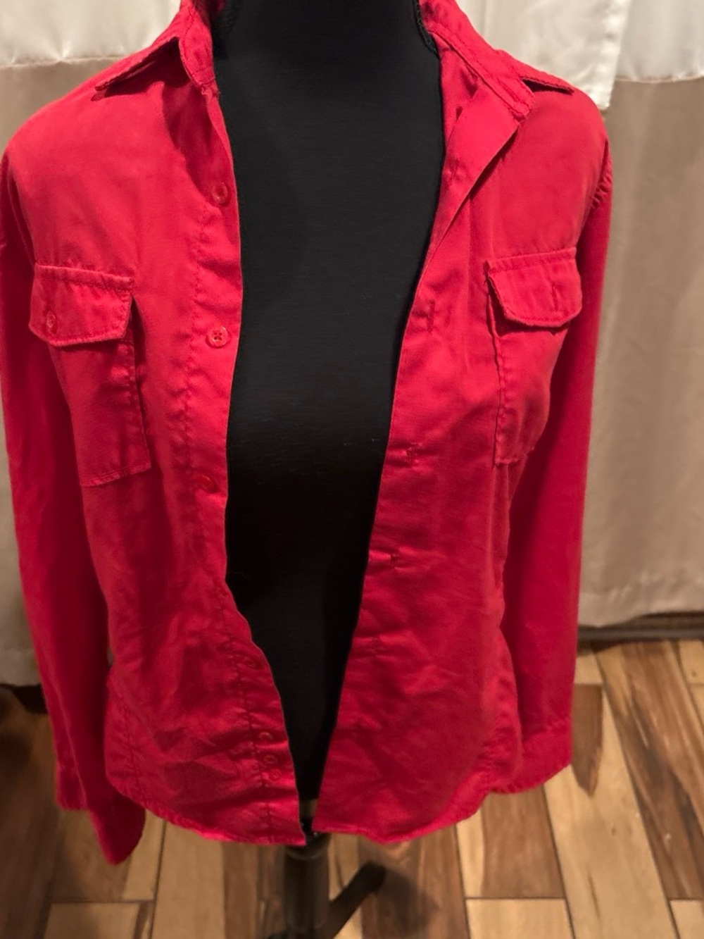 Classic Red Button-Down Utility Shirt